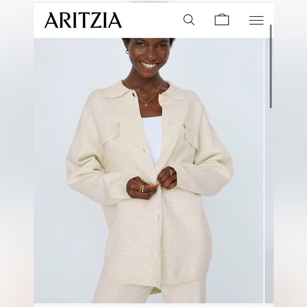 ARITZIA WILFRED FREE Ronnie Beige Sweater Cardigan